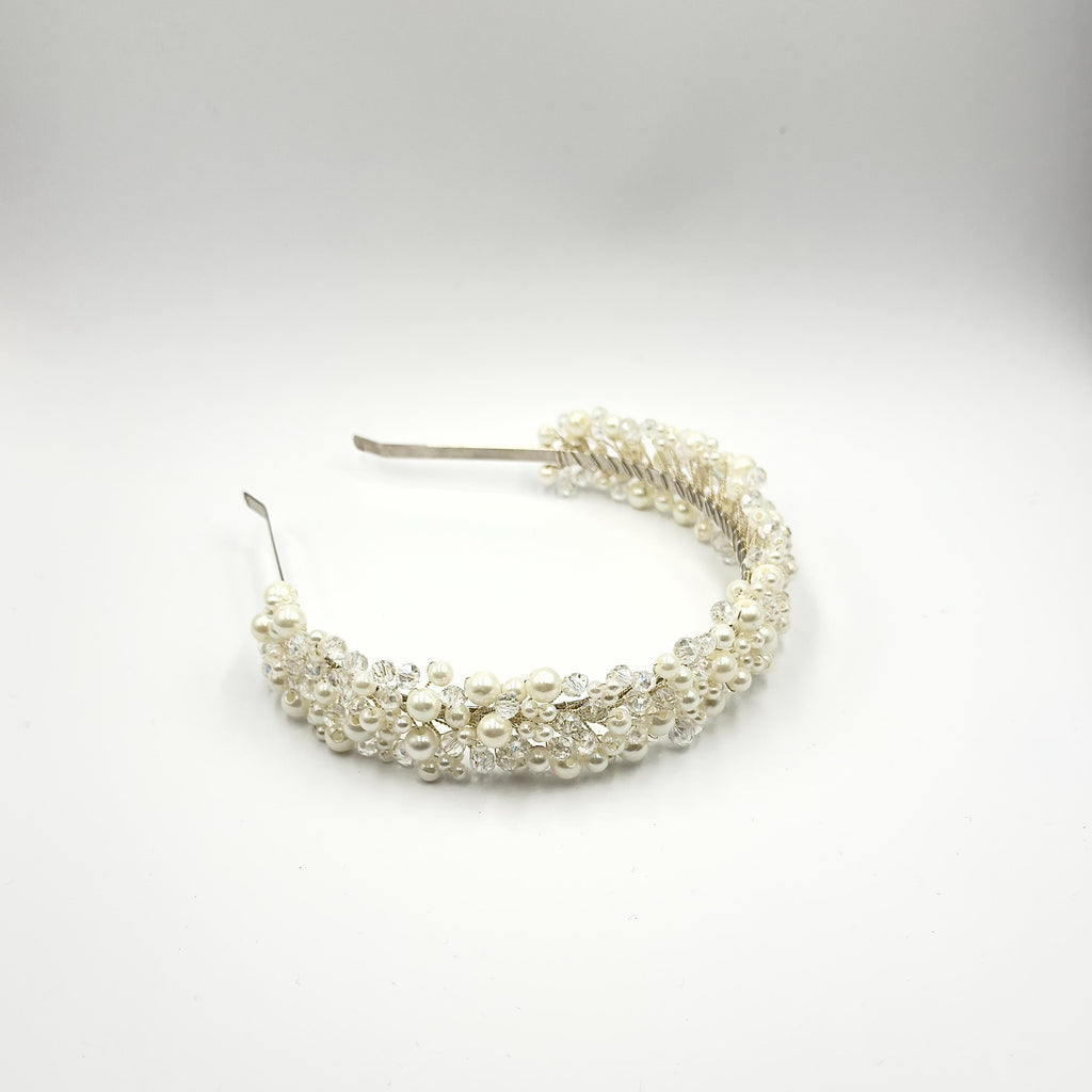 Braut Haarreif Perlen Draht Kristall Hochzeit Haarschmuck
