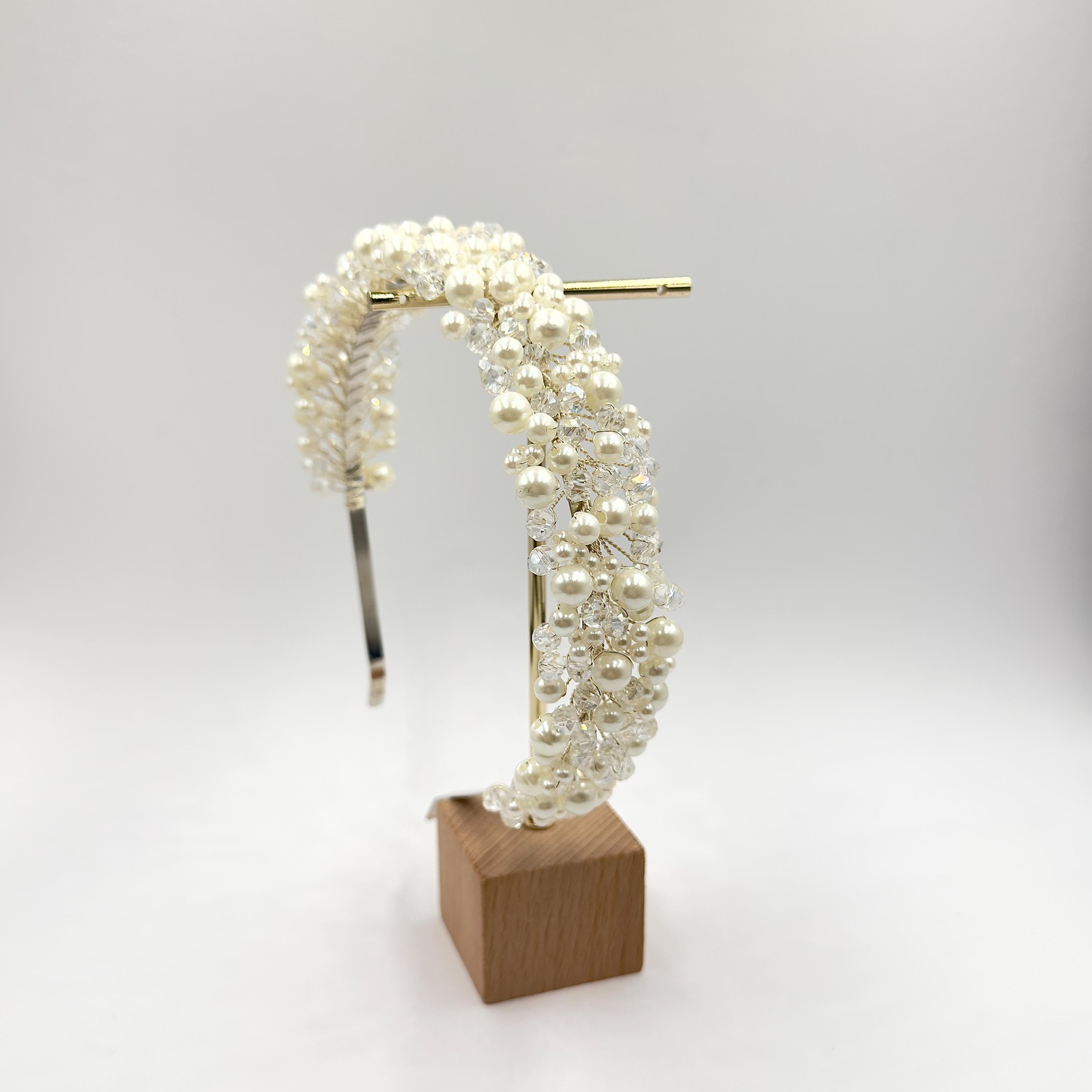 Braut Haarreif Kristall Perlen Draht Haarband Haarschmuck