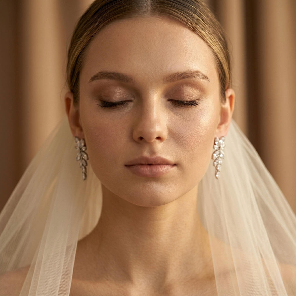 Braut Ohrhänger mit Marquise Kristallen in Blumenform