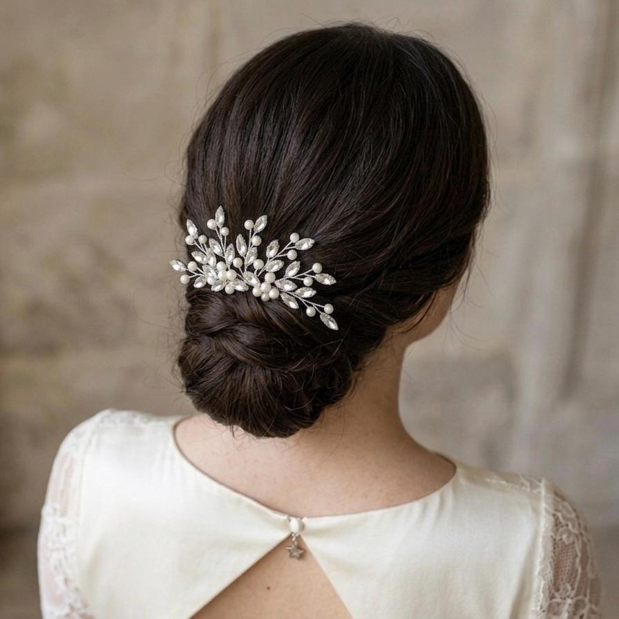 Braut Haarkamm mit funkelnden Ziersteinen, Bridal Crystal Comb, Wedding Hair Accessory, Rhinestone Hair Piece
