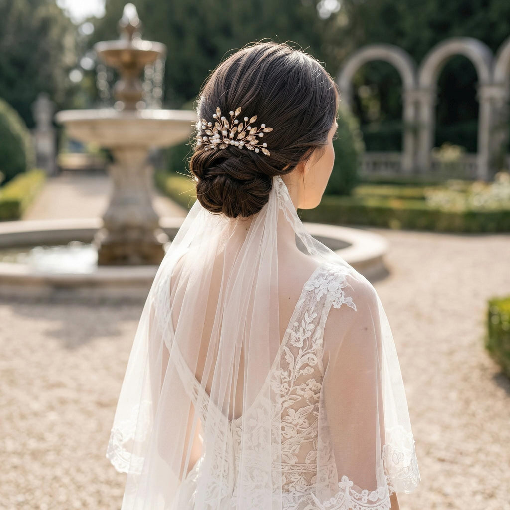 Eleganter Braut Haarkamm mit funkelnden Ziersteinen