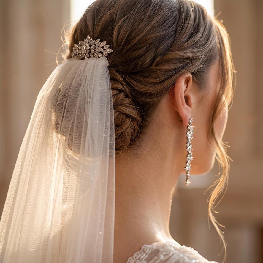 Braut Ohrringe Kristall Silber Blumen Marquise Hochzeitsschmuck