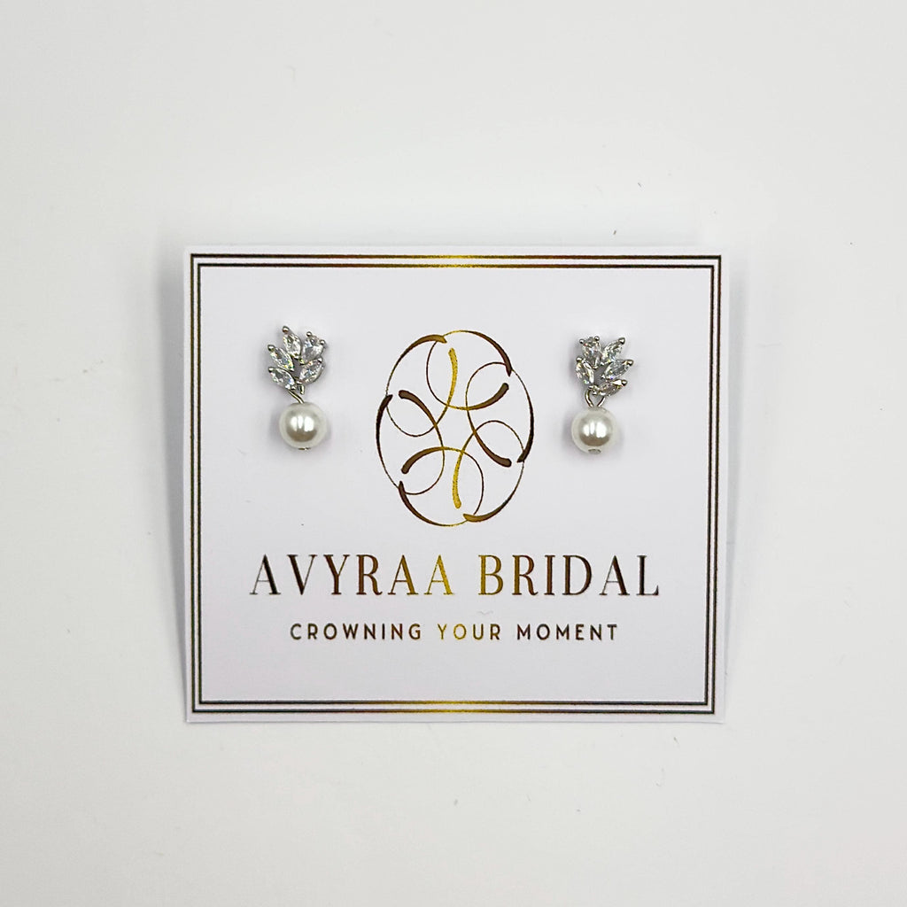 Braut Perlenohrringe mit Kristallen – Elegante Marquise Ohrringe für Hochzeit