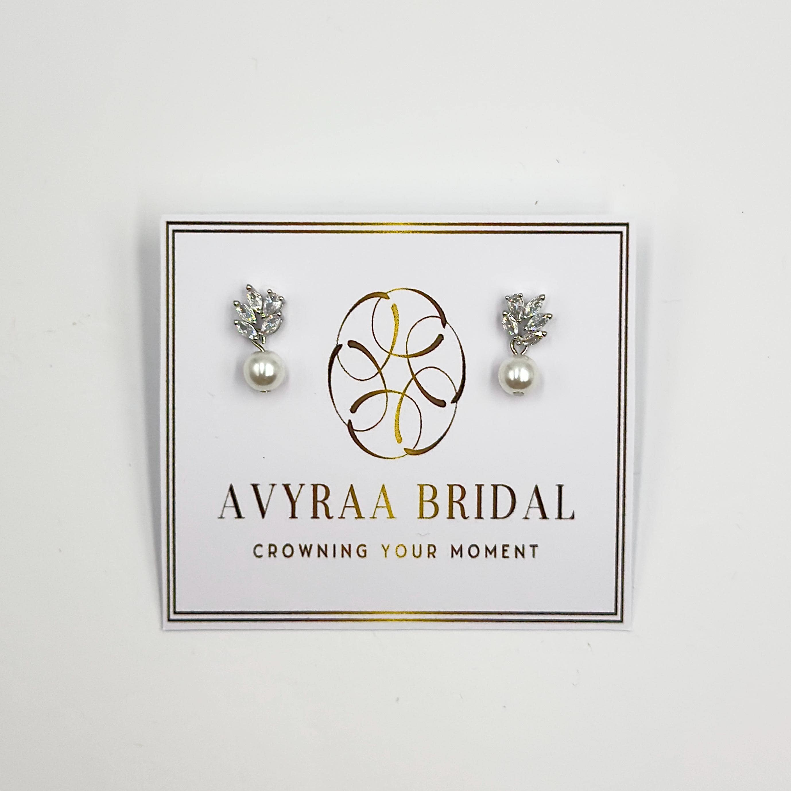Braut Perlenohrringe mit Kristallen – Elegante Marquise Ohrringe für Hochzeit