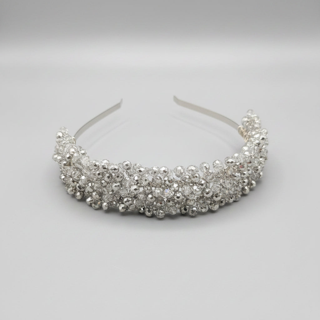 Klare Kristall Braut Tiara in Silberoptik - AVYRAA BRIDAL