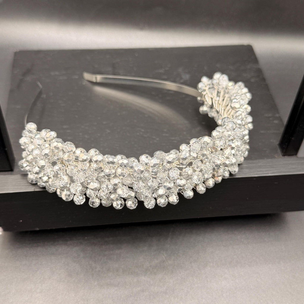 Klare Kristall Braut Tiara in Silberoptik - AVYRAA BRIDAL