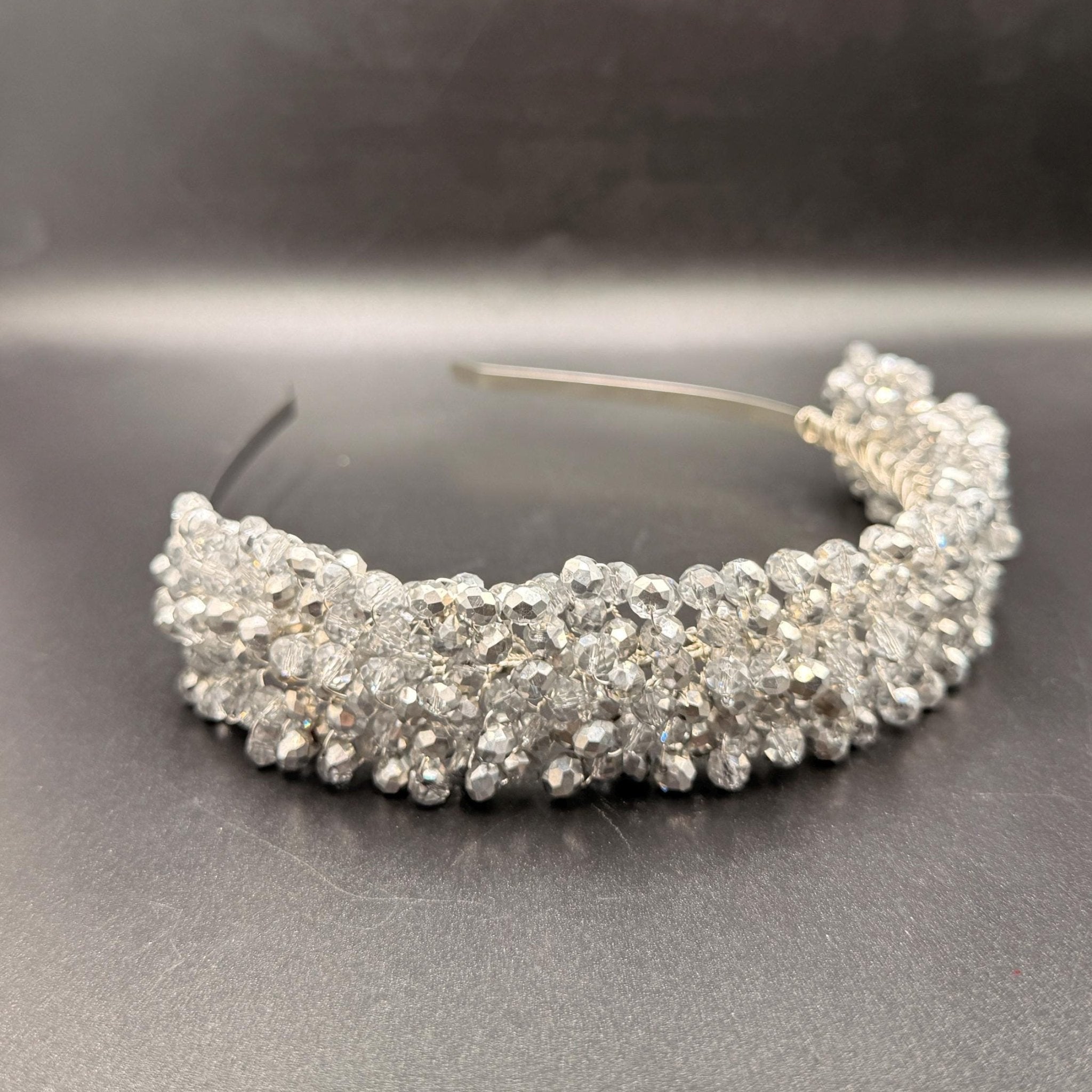 Klare Kristall Braut Tiara in Silberoptik - AVYRAA BRIDAL