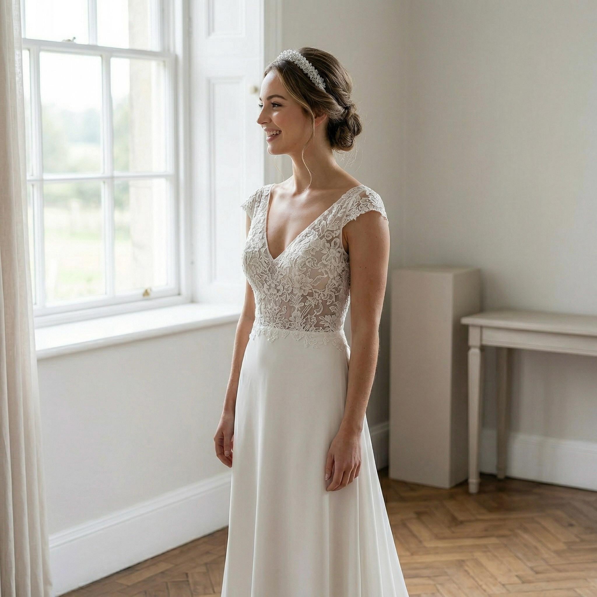 Klare Kristall Tiara mit Strass für Brautfrisuren - AVYRAA BRIDAL