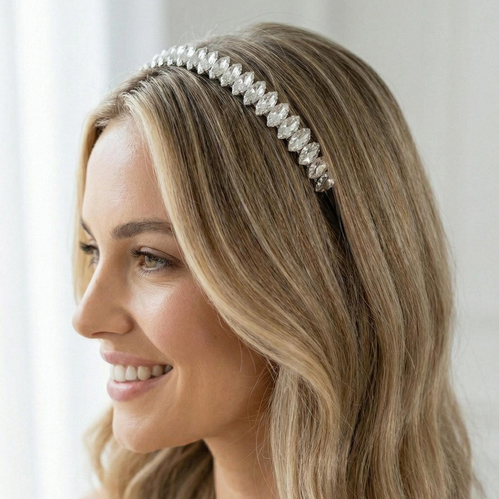Kristall Stirnband mit Tropfensteinen für Braut und Abendlook - AVYRAA BRIDAL