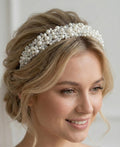 Luxus Braut Haarreif mit Ivory Perlen und Kristallen - AVYRAA BRIDAL