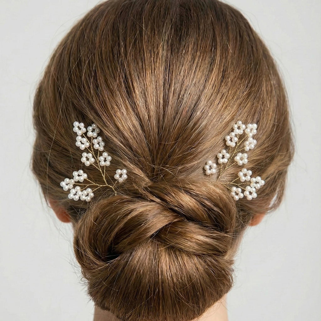 Perlen Haarnadeln in Gold oder Silber 6 cm - AVYRAA BRIDAL