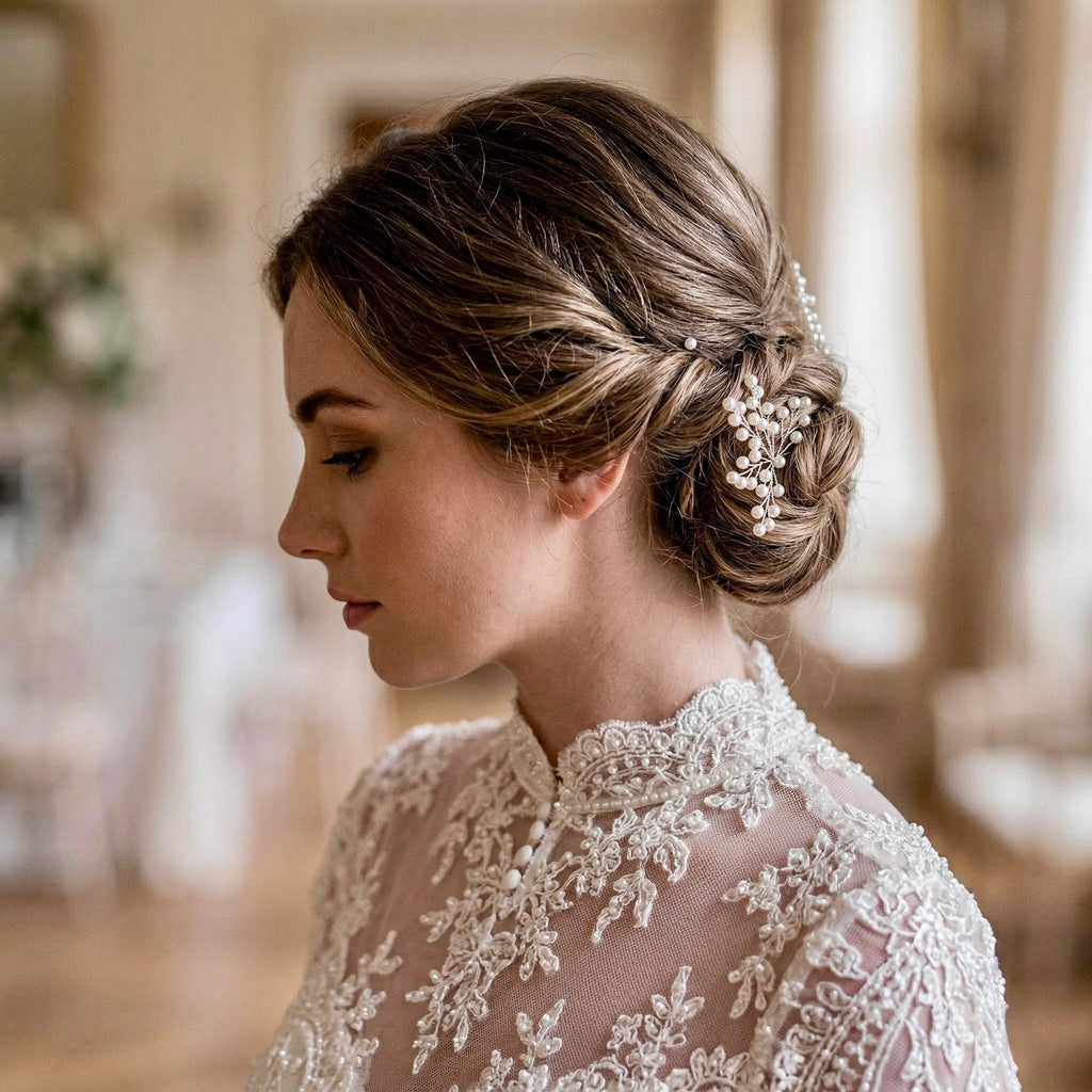 Perlen Haarnadeln in Gold oder Silber 8 cm - AVYRAA BRIDAL