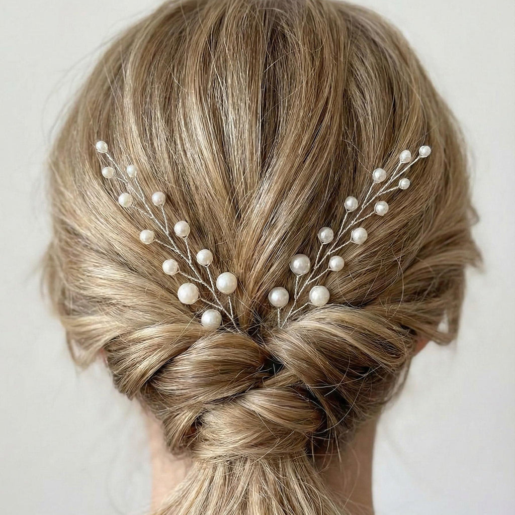 Perlen Haarnadeln in Gold oder Silber 9 cm - AVYRAA BRIDAL