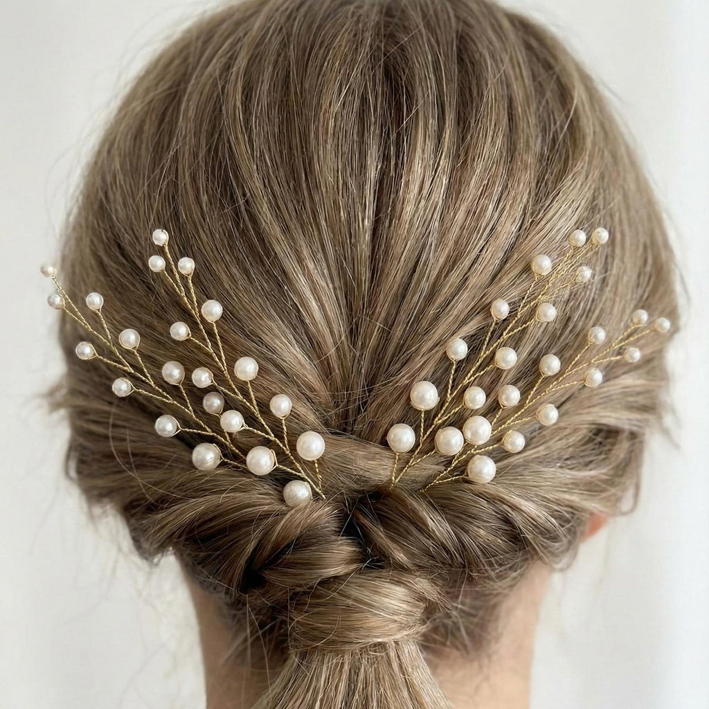 Perlen Haarnadeln in Gold oder Silber 9 cm - AVYRAA BRIDAL