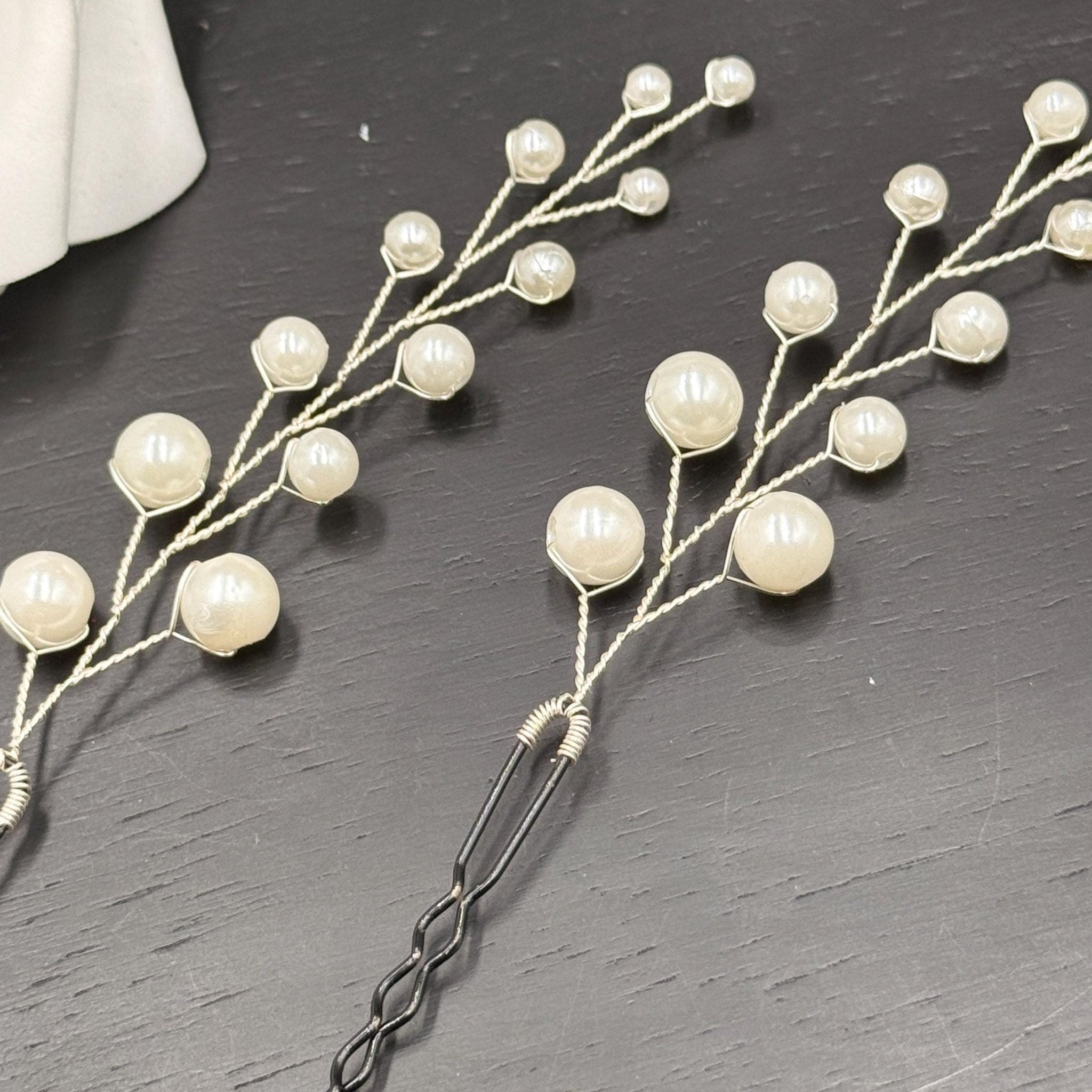 Perlen Haarnadeln in Gold oder Silber 9 cm - AVYRAA BRIDAL