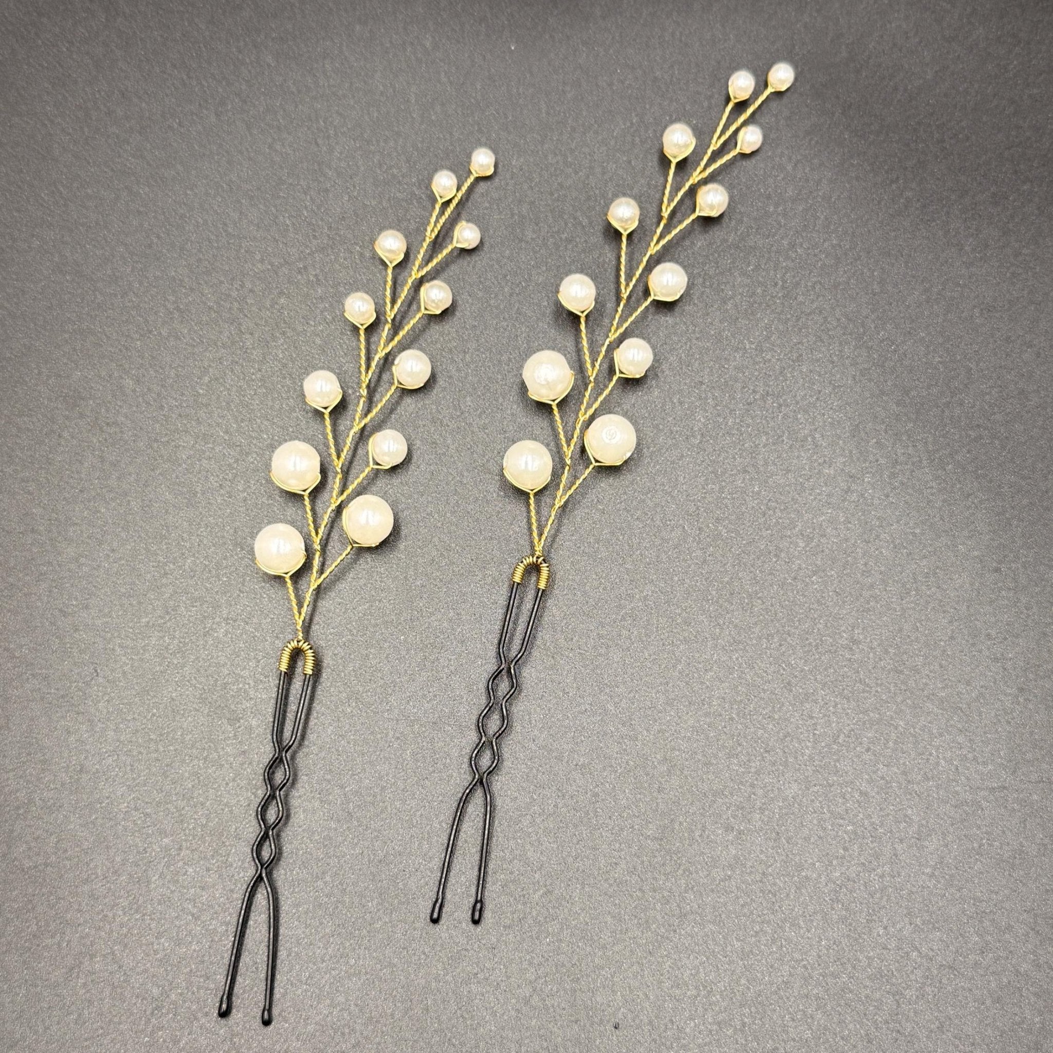 Perlen Haarnadeln in Gold oder Silber 9 cm - AVYRAA BRIDAL