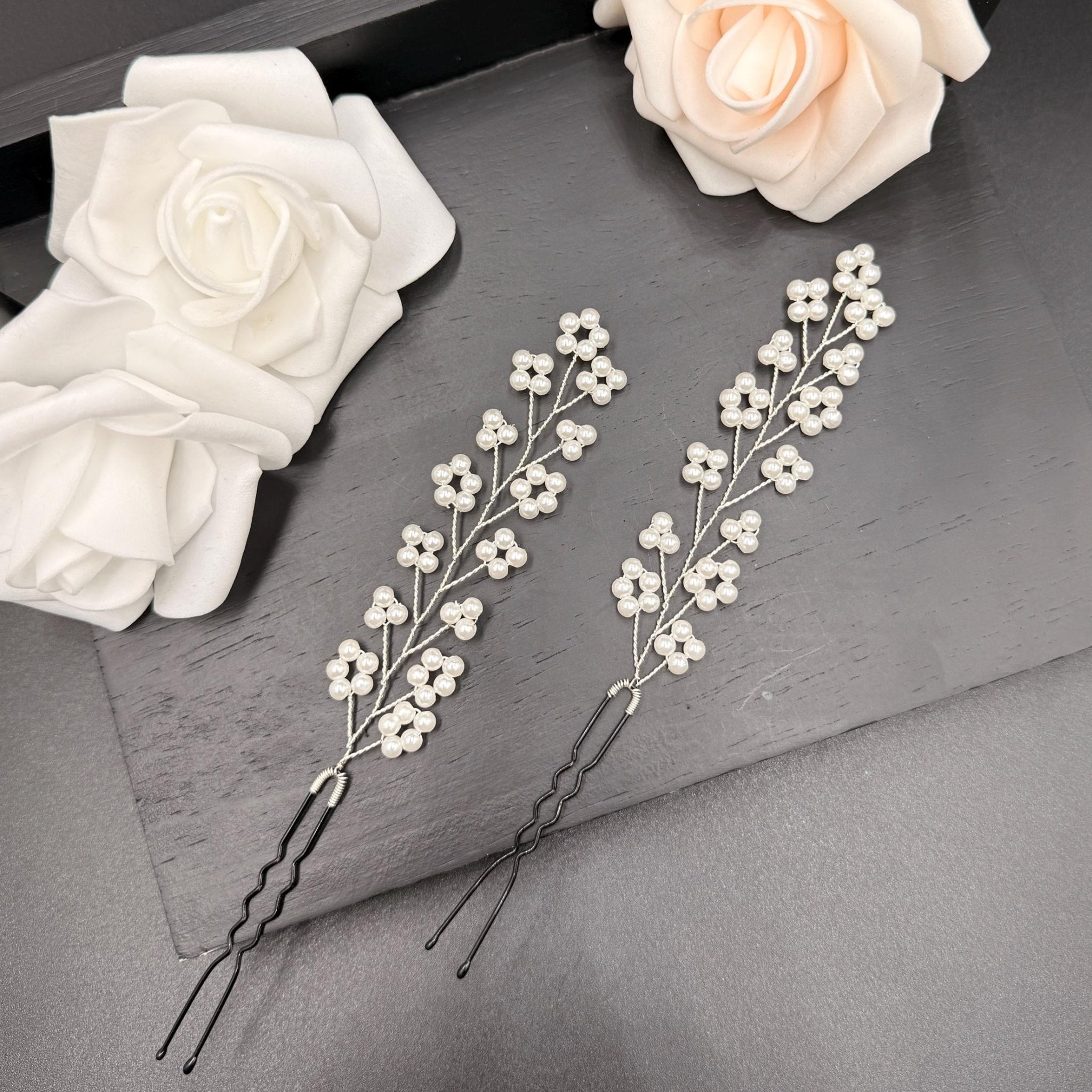 Perlen Haarnadeln in Gold oder Silber für Bräute - AVYRAA BRIDAL