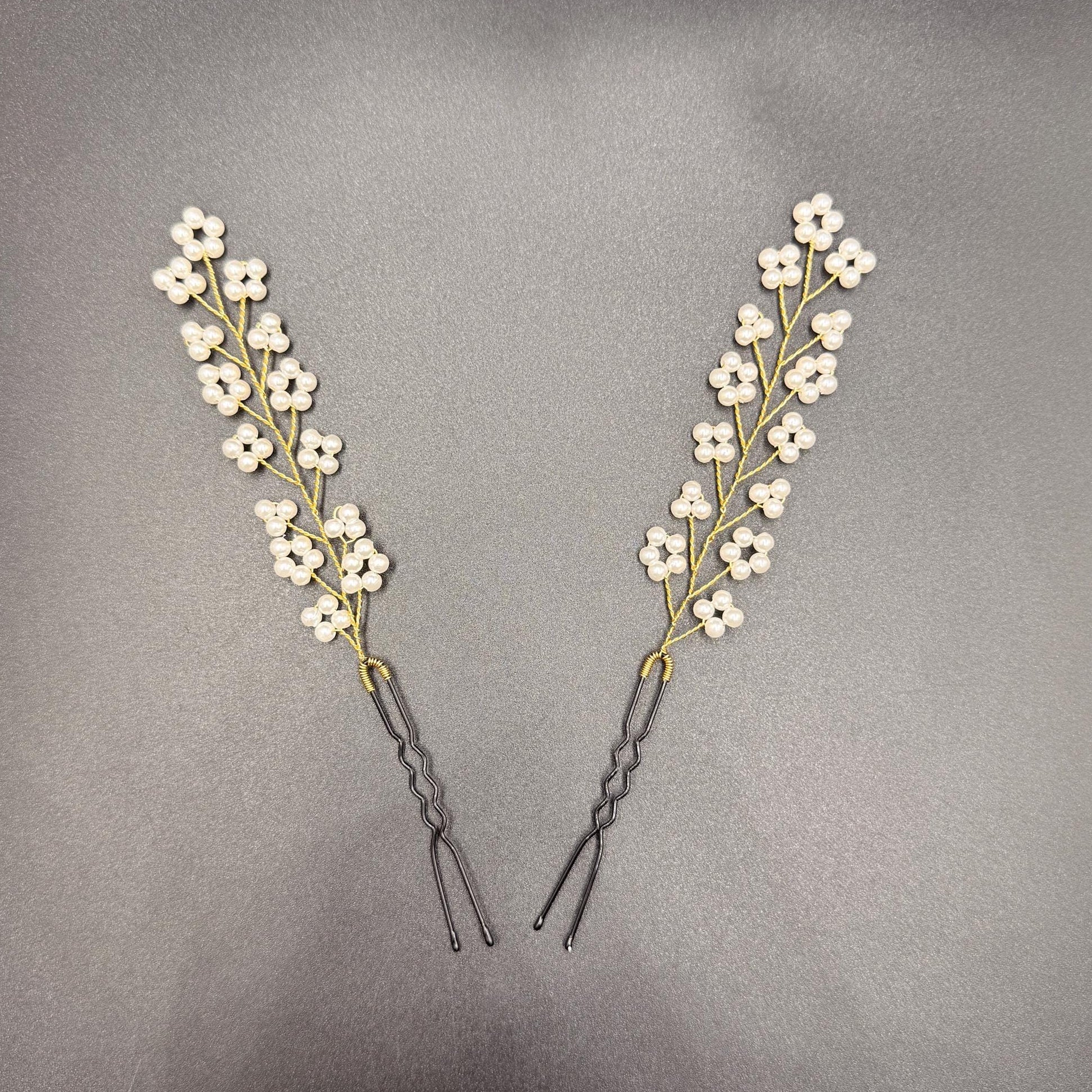 Perlen Haarnadeln in Gold oder Silber für Bräute - AVYRAA BRIDAL