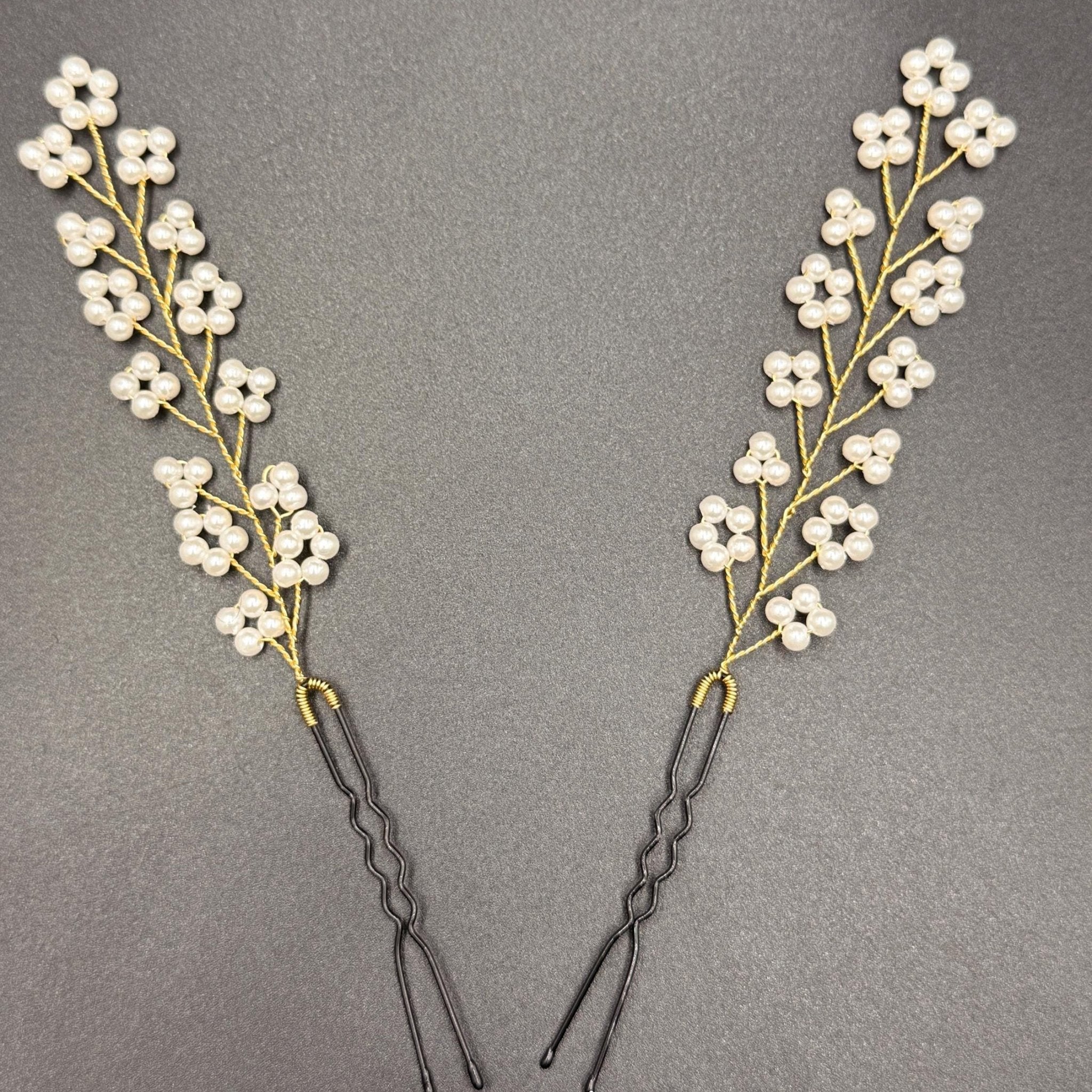 Perlen Haarnadeln in Gold oder Silber für Bräute - AVYRAA BRIDAL