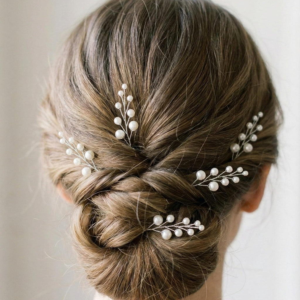 Perlen Haarnadeln Set in Gold oder Silber - AVYRAA BRIDAL