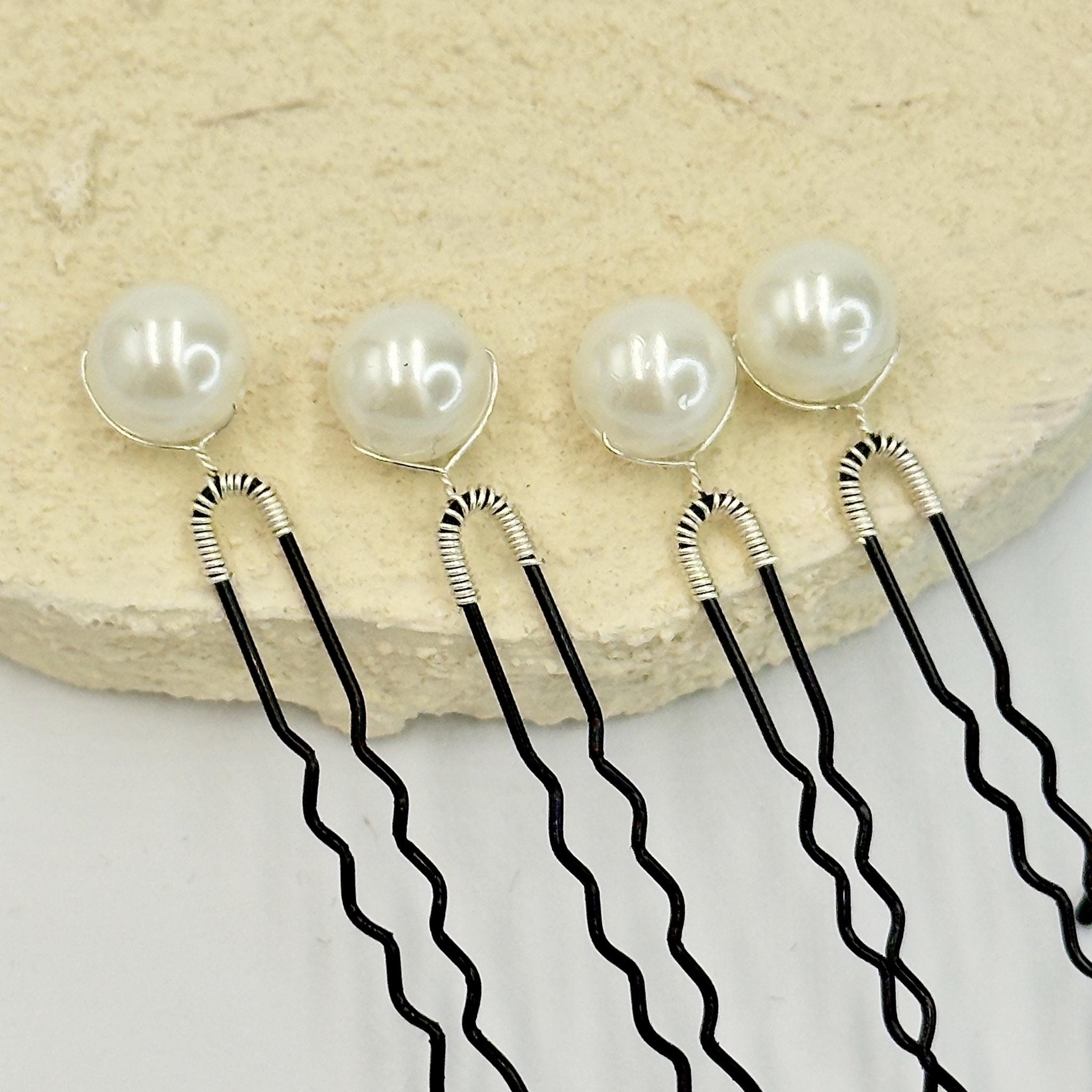 Perlen Haarnadeln Set in Gold oder Silber - AVYRAA BRIDAL