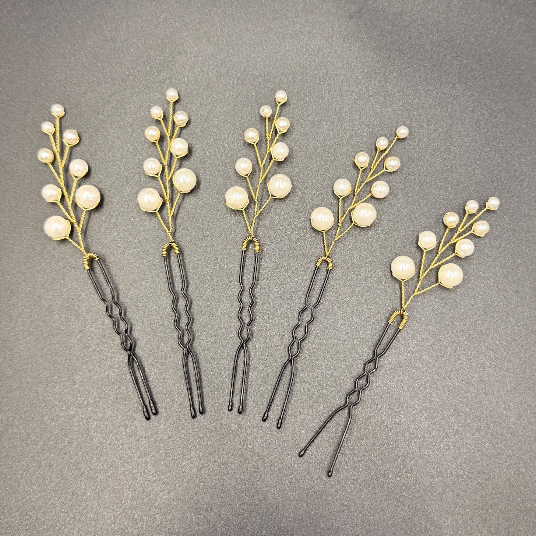 Perlen Haarnadeln Set in Gold oder Silber - AVYRAA BRIDAL