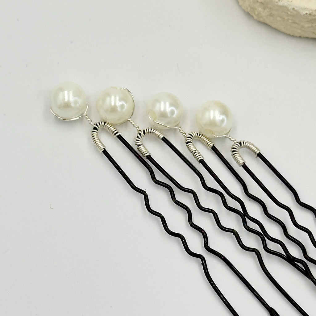 Perlen Haarnadeln Set in Gold oder Silber - AVYRAA BRIDAL