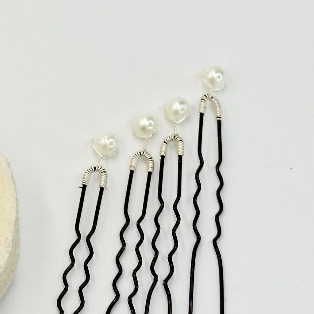 Perlen Haarnadeln Set in Gold oder Silber - AVYRAA BRIDAL