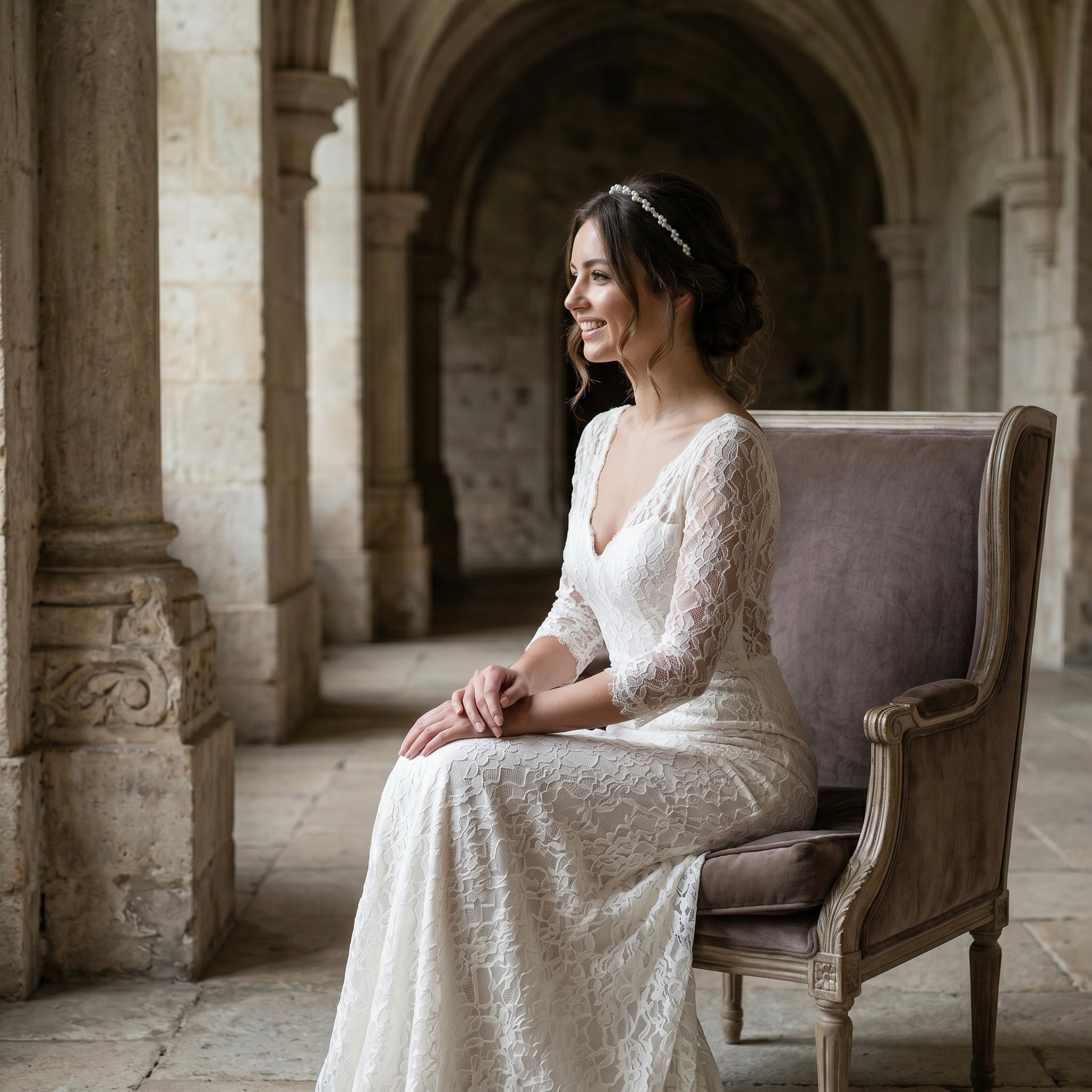 Perlen Kristall Haarreif für Braut, eleganter Hochzeit Haarschmuck - AVYRAA BRIDAL