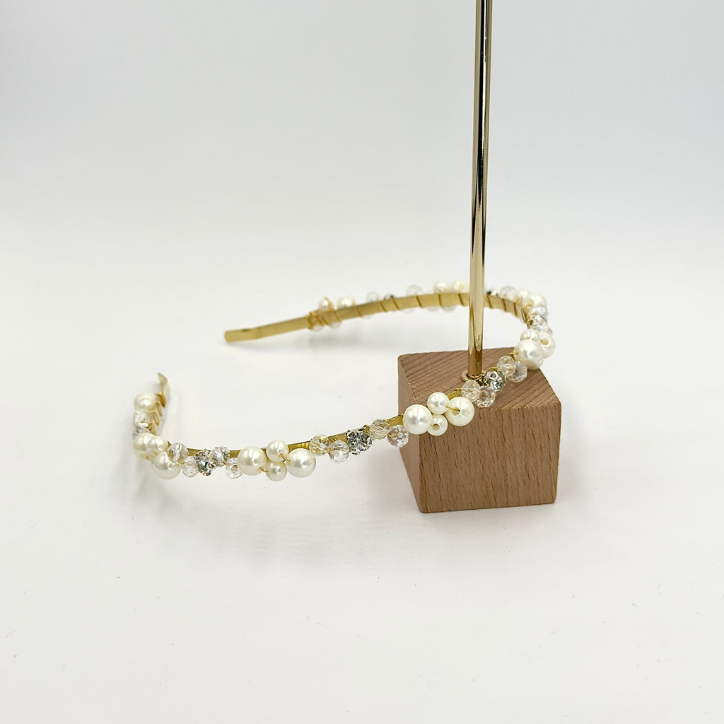 Perlen Kristall Haarreif für Braut, eleganter Hochzeit Haarschmuck - AVYRAA BRIDAL