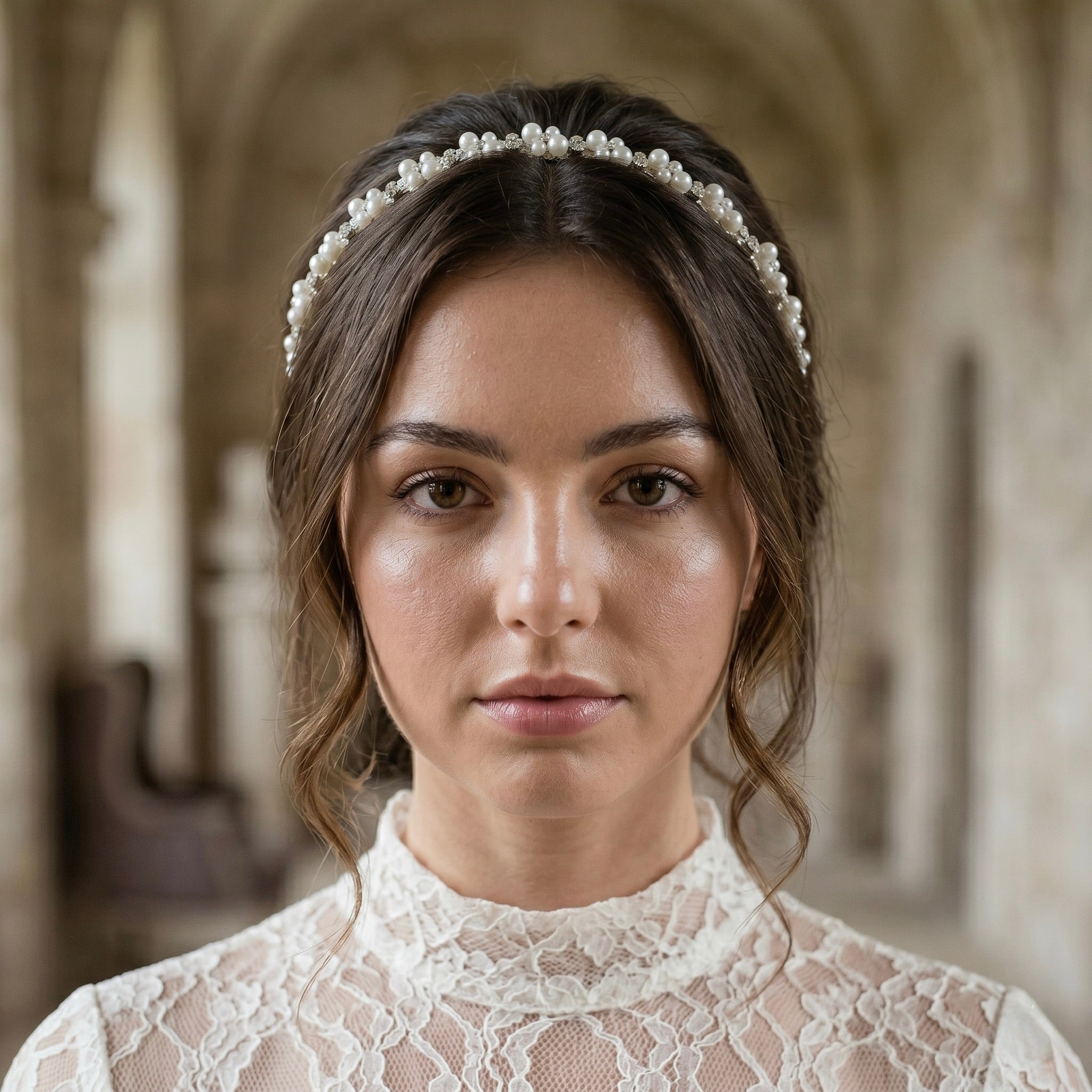 Perlen Kristall Haarreif für Braut, eleganter Hochzeit Haarschmuck - AVYRAA BRIDAL