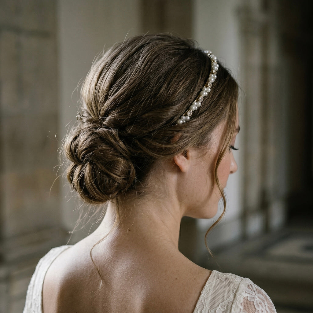 Perlen Kristall Haarreif für Braut, eleganter Hochzeit Haarschmuck - AVYRAA BRIDAL