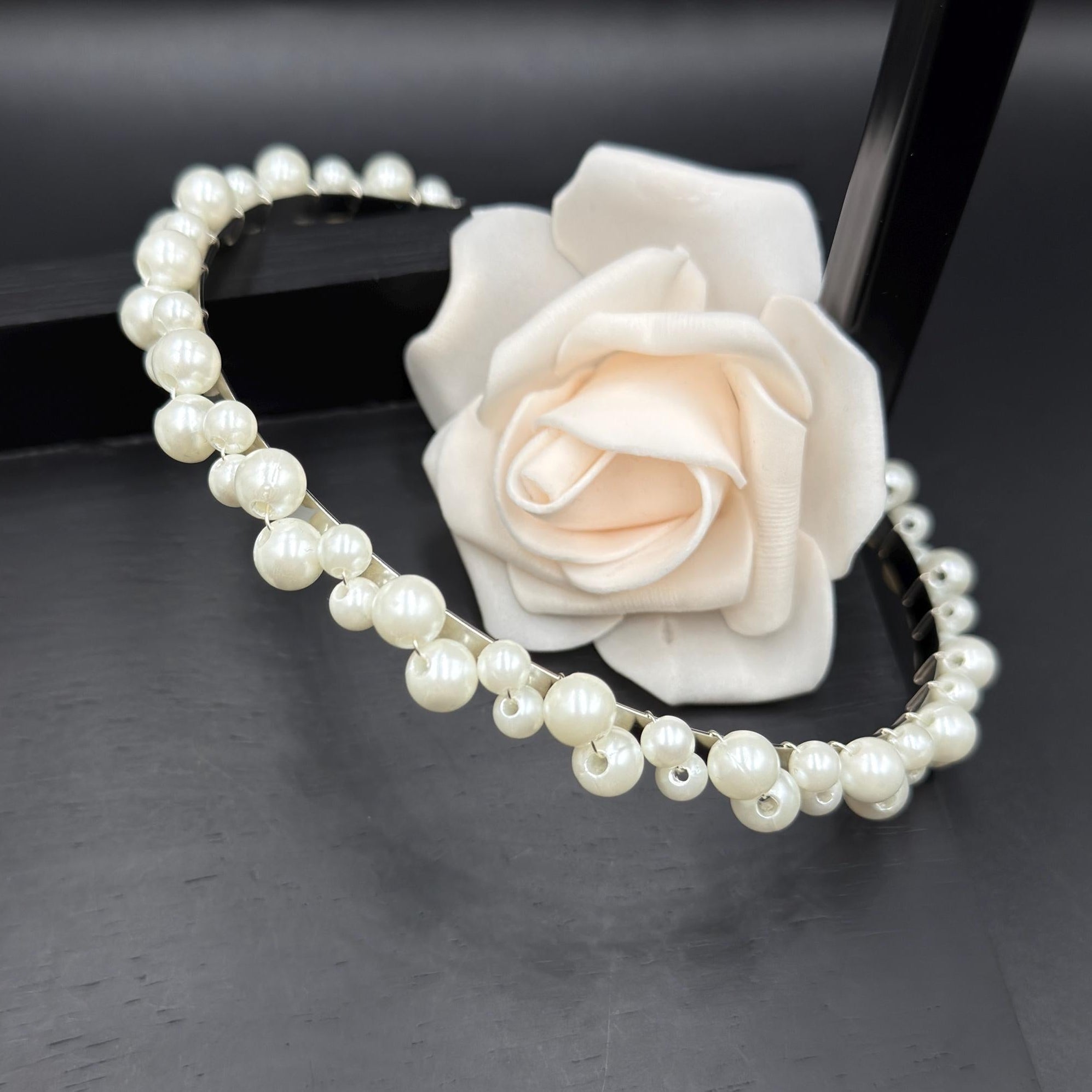 Perlen Mix Haarreif für Braut und Standesamt - AVYRAA BRIDAL