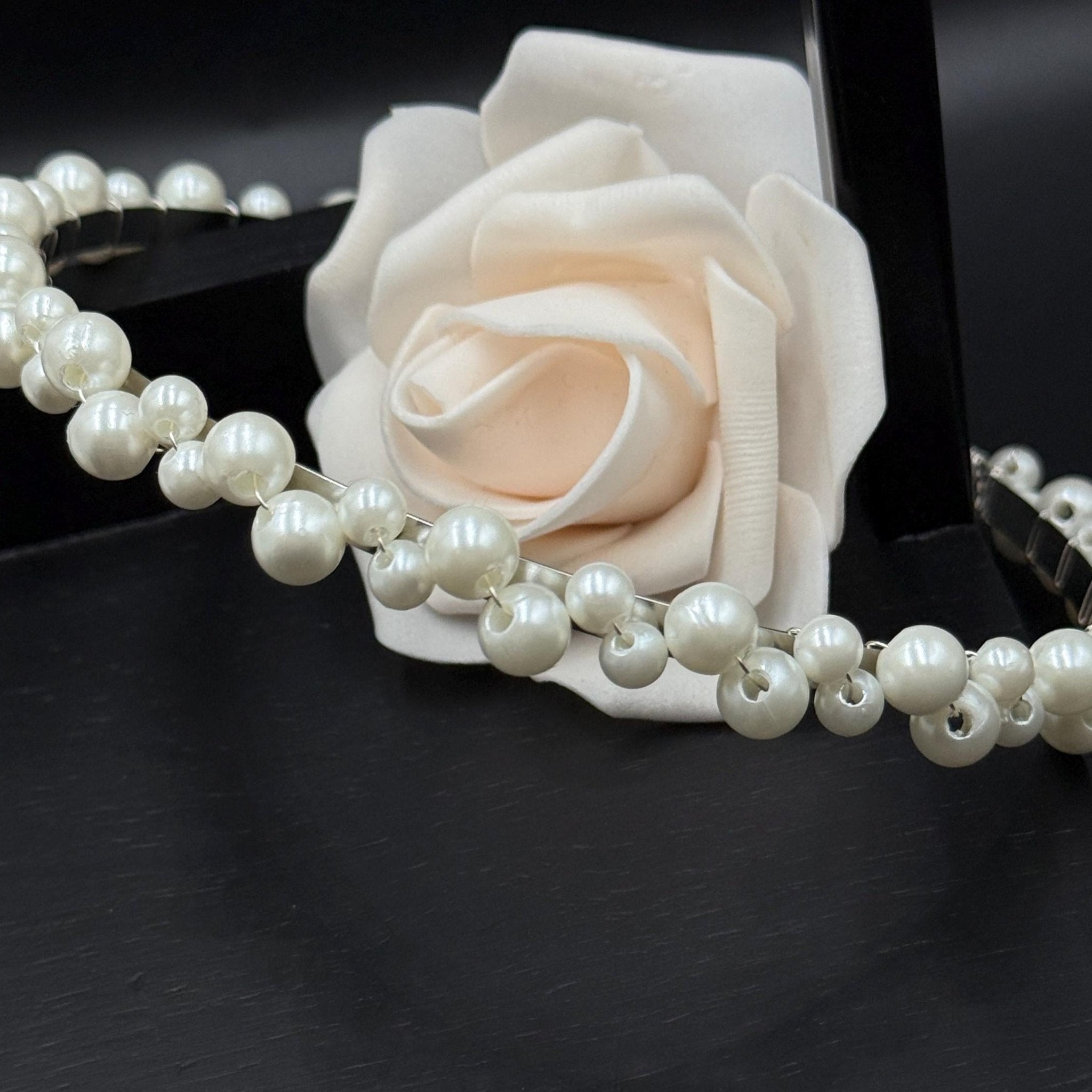 Perlen Mix Haarreif für Braut und Standesamt - AVYRAA BRIDAL
