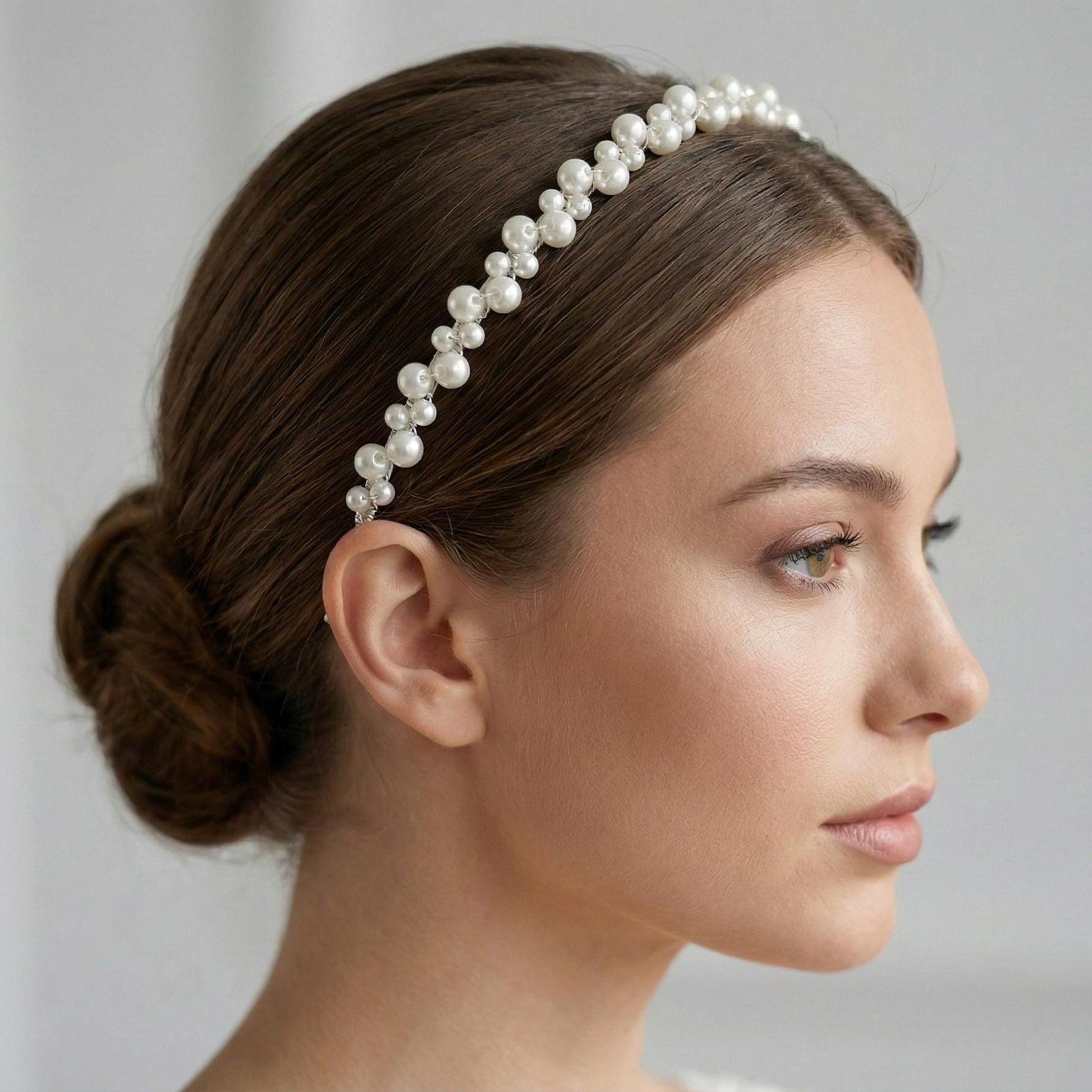 Perlen Mix Haarreif für Braut und Standesamt - AVYRAA BRIDAL