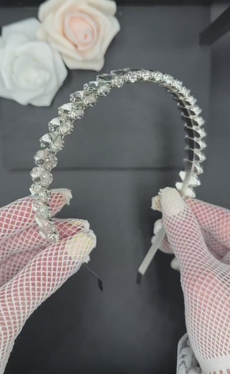Crystal Bridal Tiara in Silver for Elegant Wedding Hairstyles