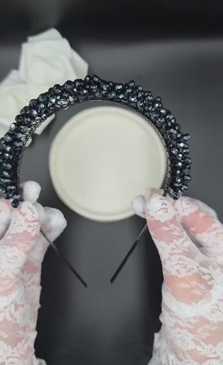 Gece Mavisi Kristal Gelin Tacı