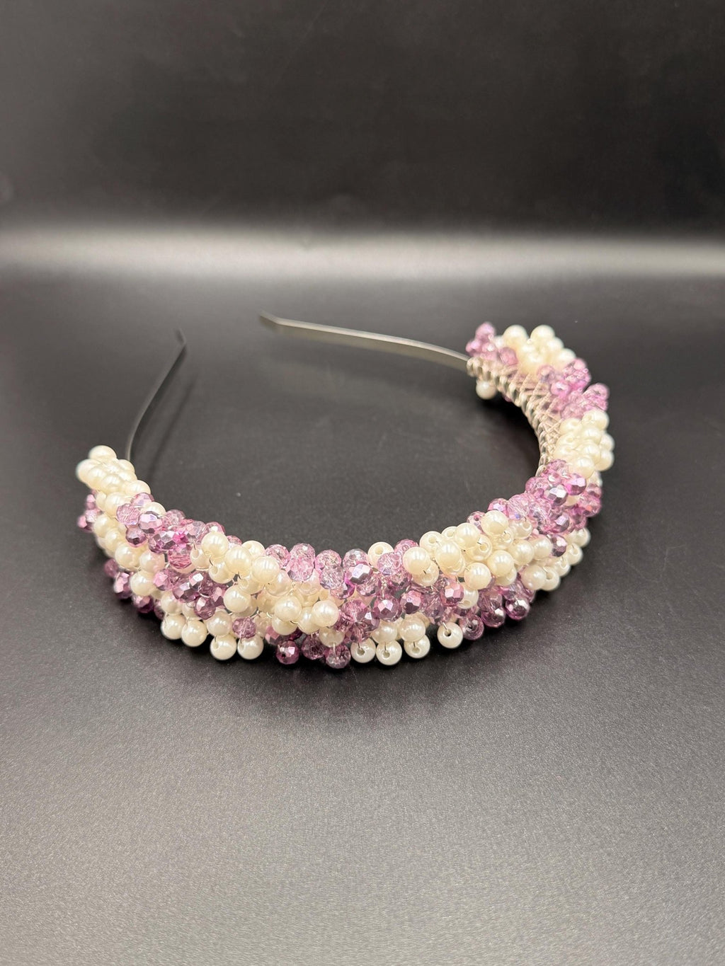Rosa Kristall & Perlen Brautkrone – luxuriöser Bridal Haarreif in Rosé, handgemachte Tiara, elegante Hochzeit Haaraccessoire - AVYRAA BRIDAL