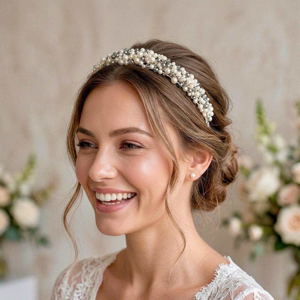 Silberne Kristall Tiara für funkelnde Brautfrisuren - AVYRAA BRIDAL
